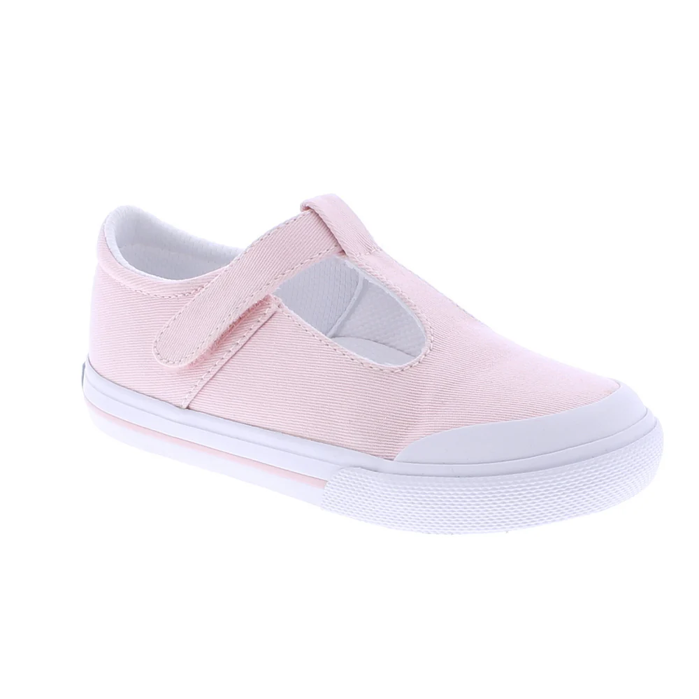Footmates Drew T-Strap Leather Sneaker- Rose Leather - Image 6